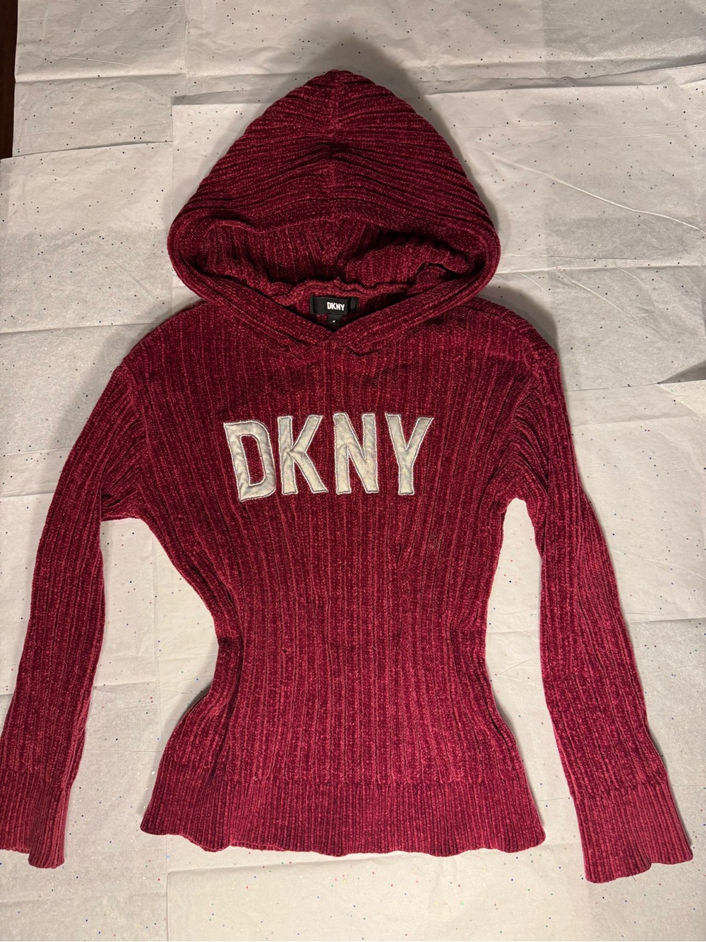DKNY Women's Rib-Knit Hoodie